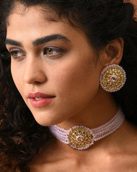 Gold-Plated Beaded Necklace Set