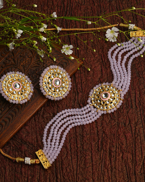 Gold-Plated Beaded Necklace Set