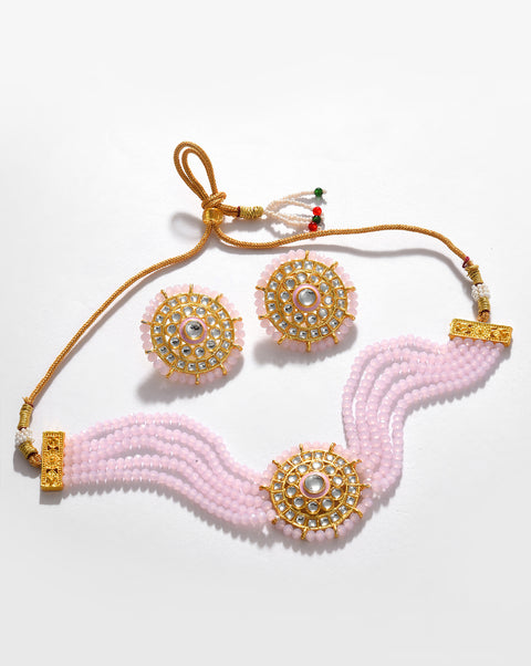 Gold-Plated Beaded Necklace Set