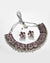 Silver Plated Designer Stone Necklace and Earrings Set