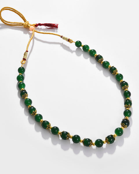 Women Green Pearls Mala