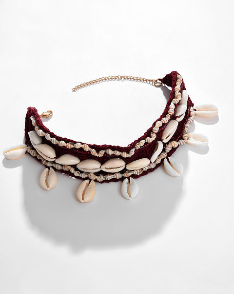 Shell Velvet Choker
