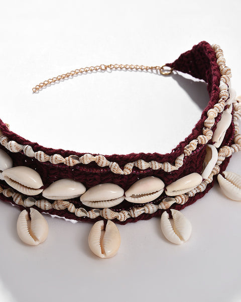Shell Velvet Choker