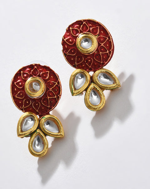 Red Pearl Choker With Earring Set