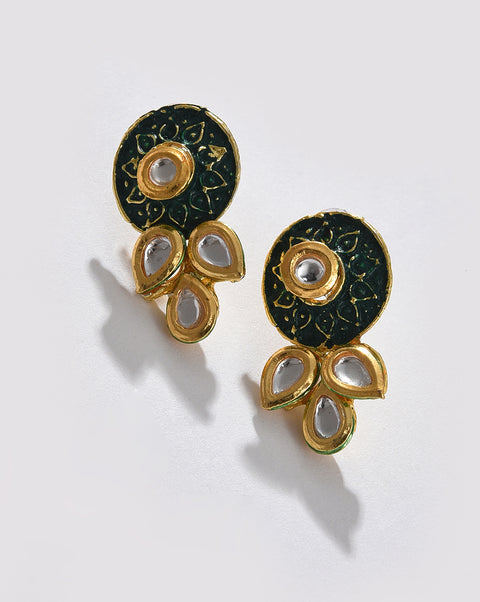 Green Pearl Choker With Earring Set