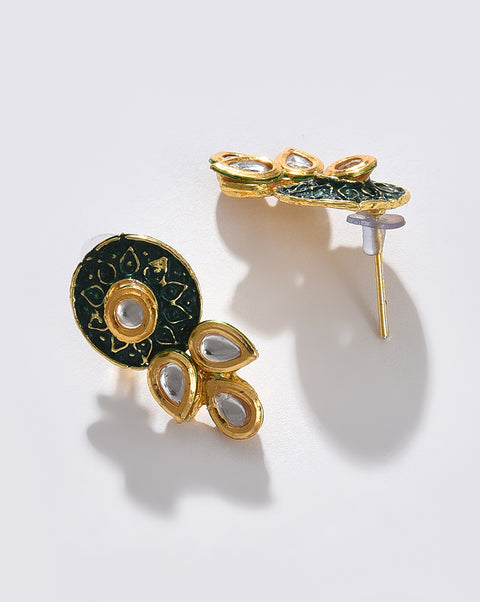 Green Pearl Choker With Earring Set