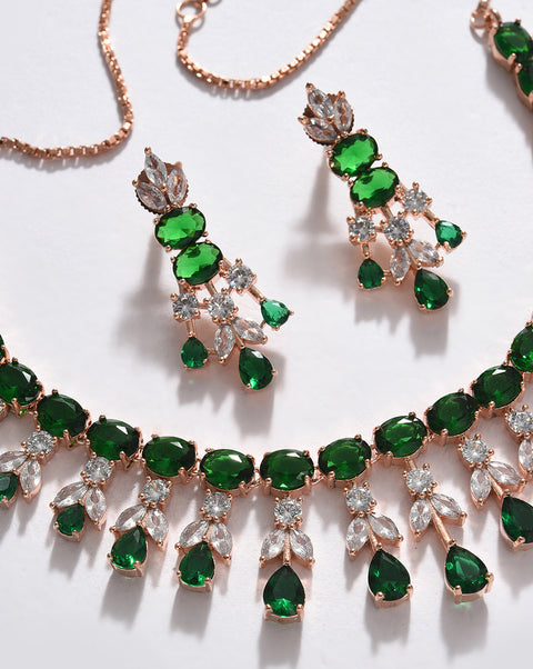 Gold Plated Designer Stone Necklace Set