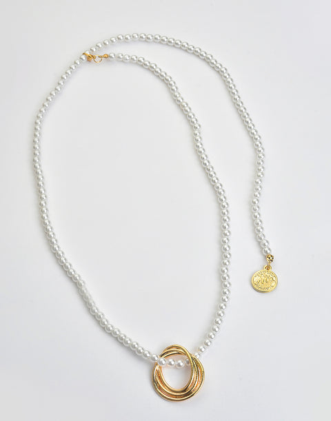 Gold Plated Pearl Beaded Necklace