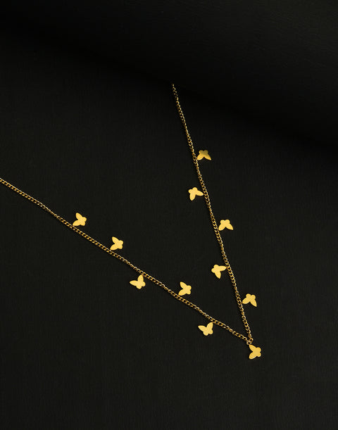 Gold Plated Butterfly Shaped Necklace