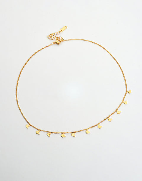 Gold Plated Butterfly Shaped Necklace