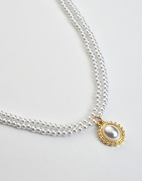 Gold Plated Pearl Beaded Necklace