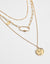 Pack of 3 Gold Plated Coin Pattern Necklace