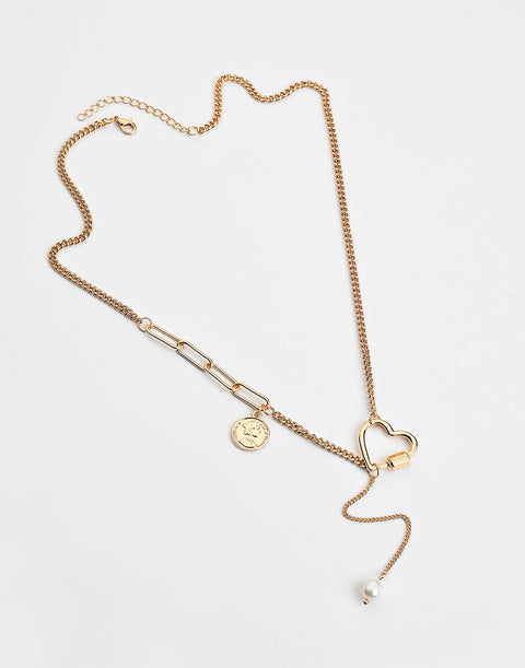 Gold Plated Love Shaped Necklace