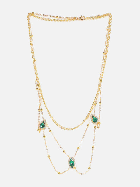 Gold Plated Designer Stone Necklace