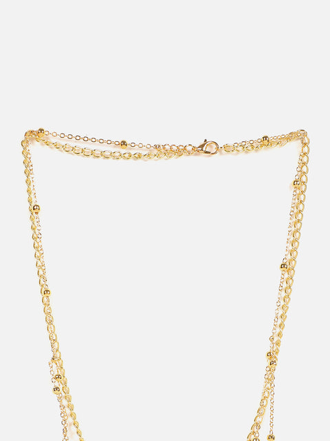 Gold Plated Designer Stone Necklace