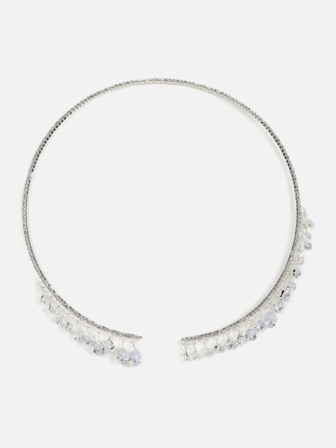 Silver Plated Designer Stone Necklace