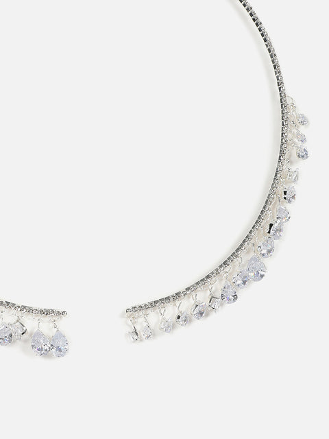 Silver Plated Designer Stone Necklace