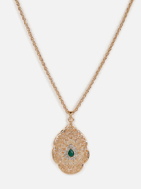 Gold Plated Designer Stone Necklace