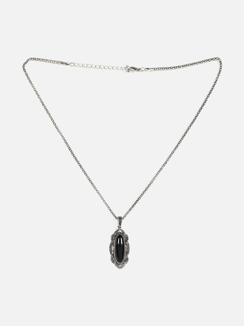 Silver Plated Designer Stone Necklace
