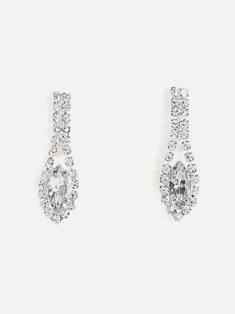 Silver Plated Designer Stone Necklace and Earring Set