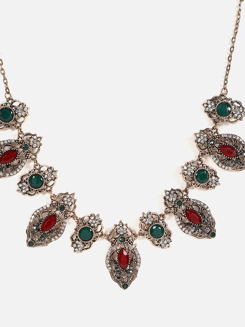 Gold Plated Designer Stone Necklace