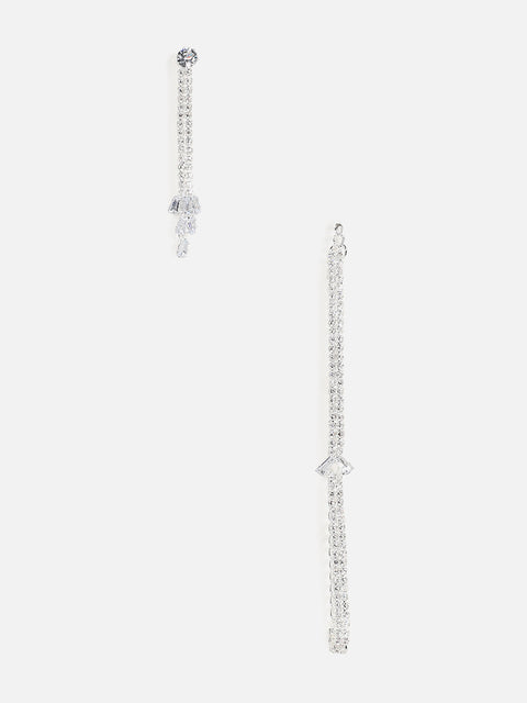 Silver Plated Designer Stone Necklace, Earrings, Bracelet and Ring Set