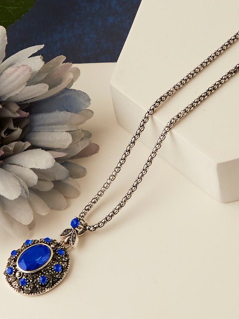 Silver Plated Designer Stone Necklace