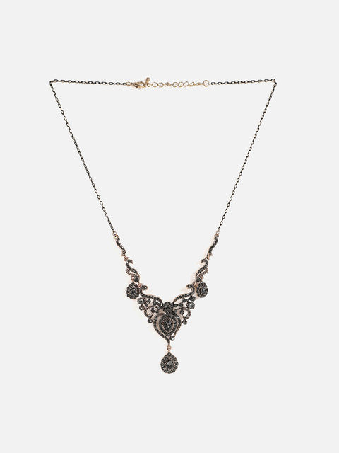 Gold Plated Designer Stone Necklace and Earring Set
