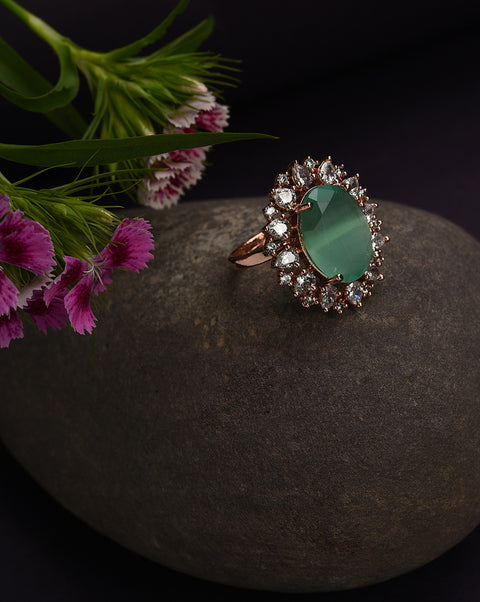 Gold-Plated Stone Ring