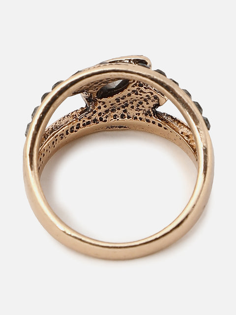 GOLD PLATED DESIGNER STONE RING
