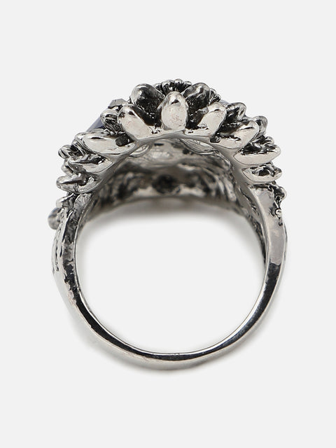 SILVER PLATED DESIGNER STONE RING