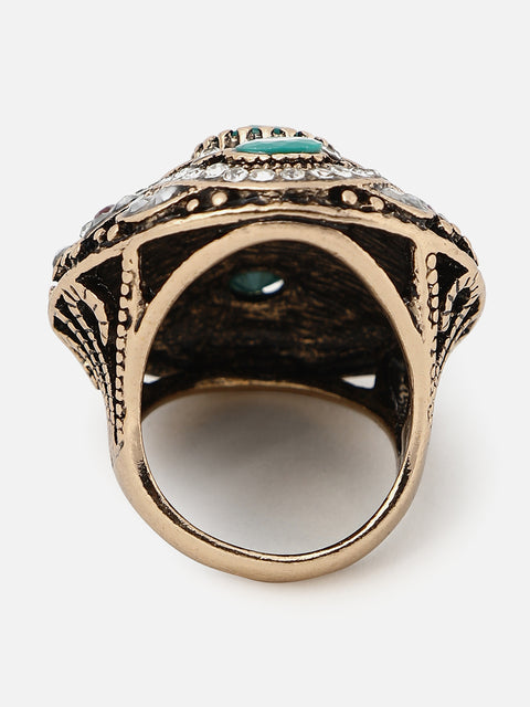 Gold Plated Designer Stone Ring