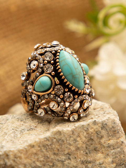Gold Plated Designer Stone Ring