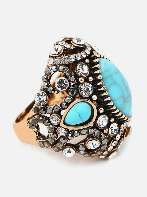 Gold Plated Designer Stone Ring