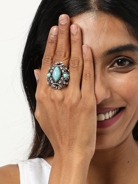 Gold Plated Designer Stone Ring