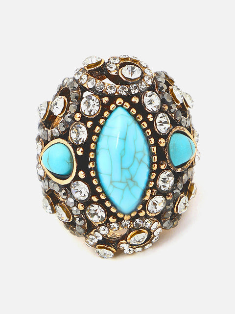 Gold Plated Designer Stone Ring
