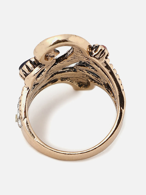 GOLD PLATED DESIGNER STONE RING