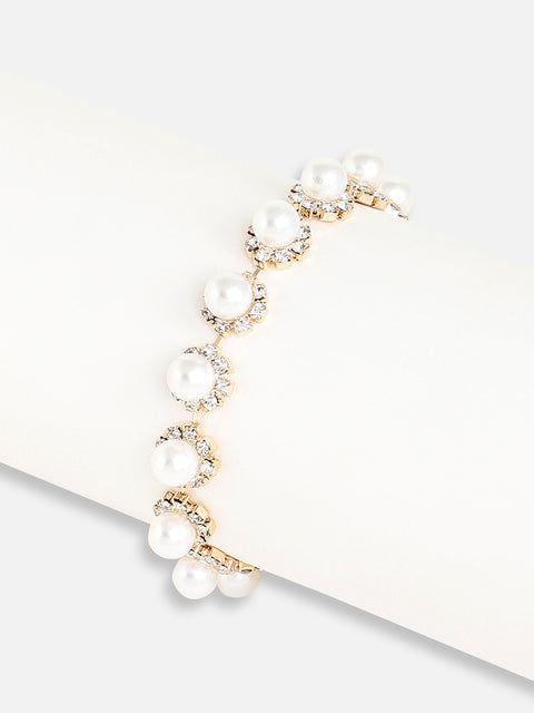 Gold Plated Designer Stone Party Bracelet For Women