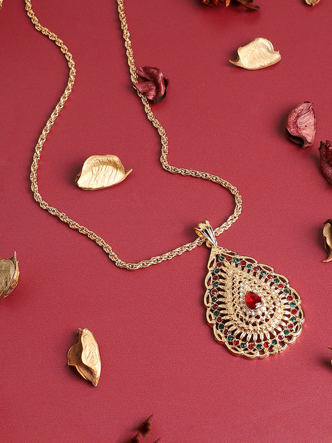 Gold Plated Designer Stone Party Necklace For Women