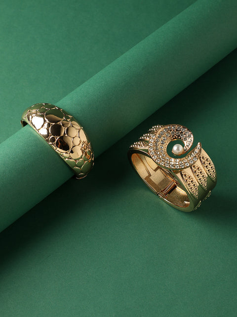 Pack Of Gold-Plated Contempory Bracelets