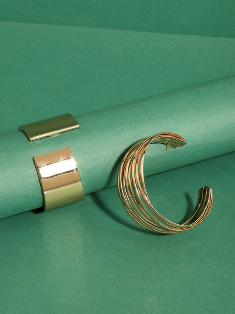 Pack Of Gold-Plated Contempory Bracelets