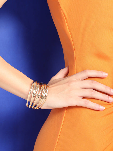 Pack Of Gold-Plated Contempory Bracelets