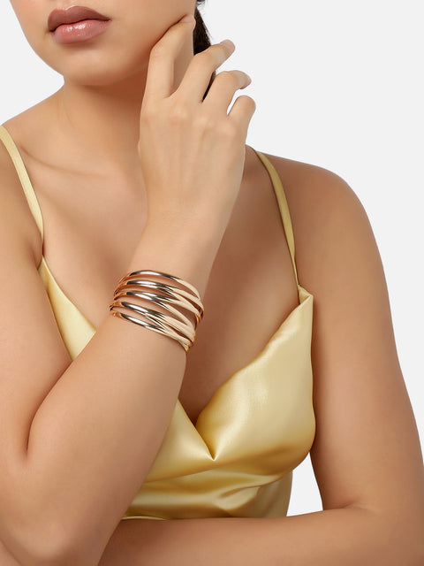 Pack Of Gold-Plated Contempory Bracelets
