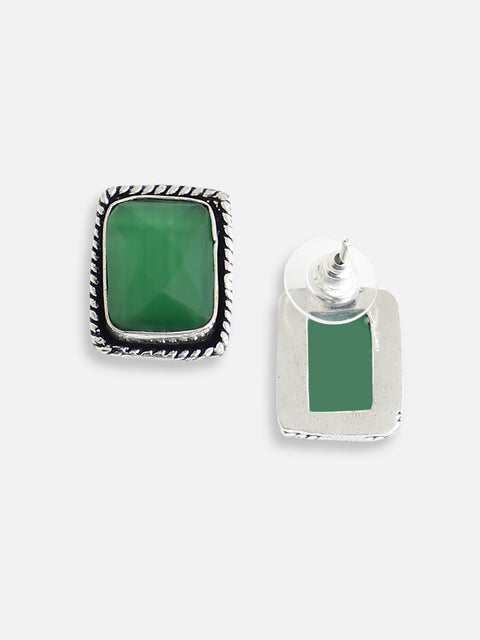 SILVER PLATED DESIGNER STONE STUD