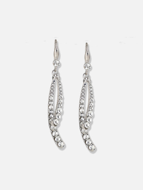 Silver Plated Designer Stone Party Drop Earring