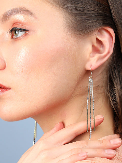 Gold Plated Designer Stone Casual Drop Earring