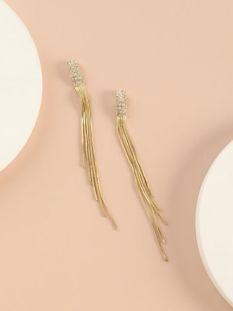 Gold Plated Designer Stone Party Drop Earring