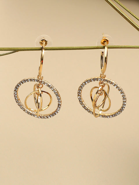 Gold Plated Designer Stone Party Drop Earring