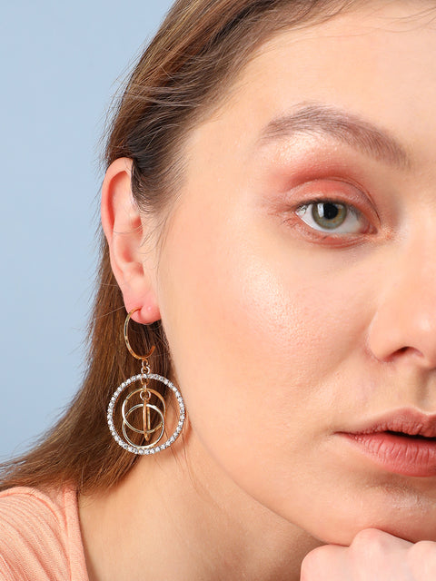 Gold Plated Designer Stone Party Drop Earring