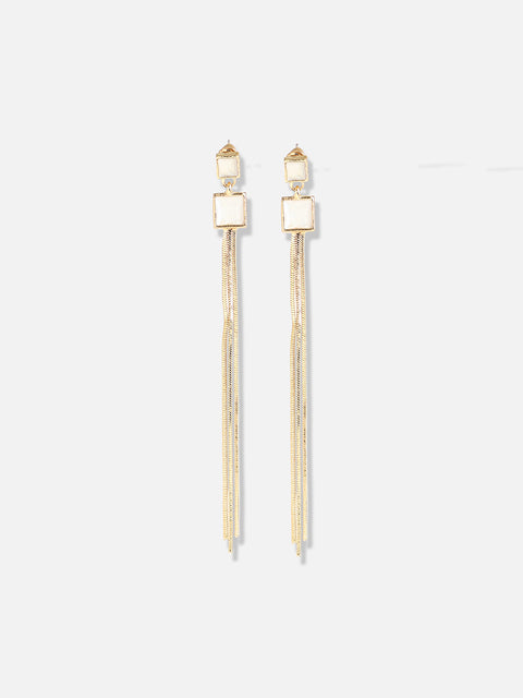 Gold Plated Designer Stone Casual Drop Earring